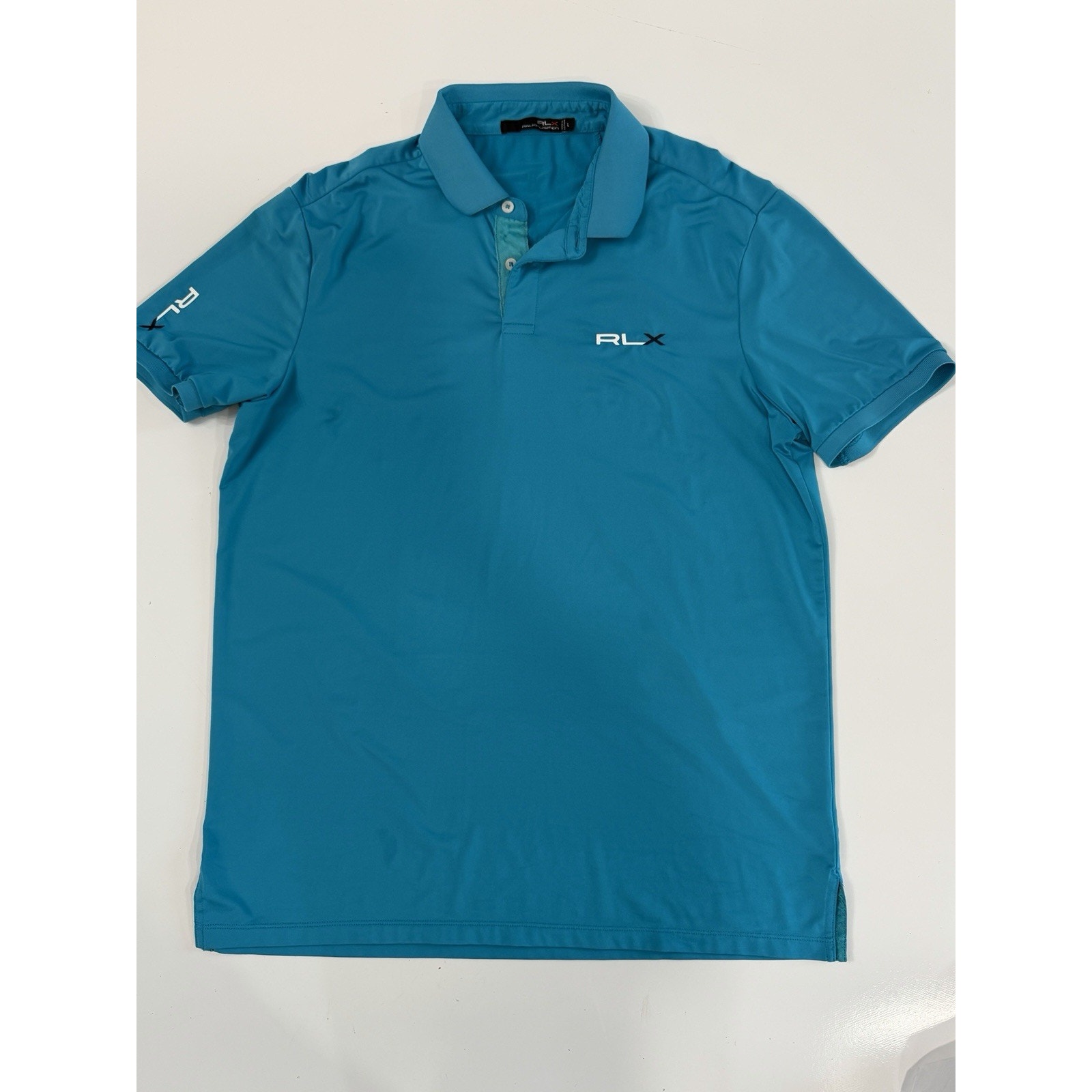 Rlx Ralph Lauren Polo Shirt Mens Large Blue Golf Ajga Classic Performance